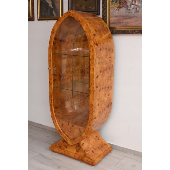 Owalna Witryna Art Deco - Gablotka Serwantka - Salon Gabinet - Gablota
