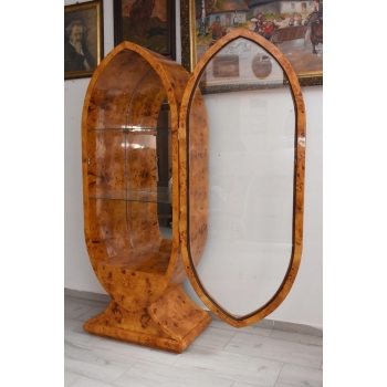 Owalna Witryna Art Deco - Gablotka Serwantka - Salon Gabinet - Gablota