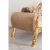 Złota Pałacowa Sofa Kanapa - Leżanka Szezlong - Drewno Welur - Styl Barok