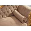 Złota Pałacowa Sofa Kanapa - Leżanka Szezlong - Drewno Welur - Styl Barok