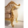 Złota Pałacowa Sofa Kanapa - Leżanka Szezlong - Drewno Welur - Styl Barok