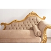 Złota Pałacowa Sofa Kanapa - Leżanka Szezlong - Drewno Welur - Styl Barok