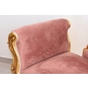 Czerwona Pałacowa Sofa Kanapa - Leżanka Szezlong - Drewno Welur Styl Barok
