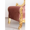 Czerwona Pałacowa Sofa Kanapa - Leżanka Szezlong - Drewno Welur Styl Barok