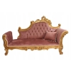 Czerwona Pałacowa Sofa Kanapa - Leżanka Szezlong - Drewno Welur Styl Barok