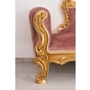 Czerwona Pałacowa Sofa Kanapa - Leżanka Szezlong - Drewno Welur Styl Barok
