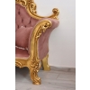 Czerwona Pałacowa Sofa Kanapa - Leżanka Szezlong - Drewno Welur Styl Barok