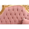 Czerwona Pałacowa Sofa Kanapa - Leżanka Szezlong - Drewno Welur Styl Barok
