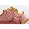 Czerwona Pałacowa Sofa Kanapa - Leżanka Szezlong - Drewno Welur Styl Barok