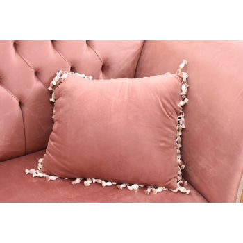 Czerwona Pałacowa Sofa Kanapa - Leżanka Szezlong - Drewno Welur Styl Barok