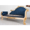 Niebieska Pałacowa Sofa Kanapa - Leżanka Szezlong - Styl Barok z Obrazkiem