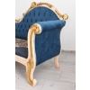 Niebieska Pałacowa Sofa Kanapa - Leżanka Szezlong - Styl Barok z Obrazkiem