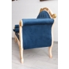 Niebieska Pałacowa Sofa Kanapa - Leżanka Szezlong - Styl Barok z Obrazkiem