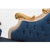 Niebieska Pałacowa Sofa Kanapa - Leżanka Szezlong - Styl Barok z Obrazkiem