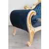 Niebieska Pałacowa Sofa Kanapa - Leżanka Szezlong - Styl Barok z Obrazkiem