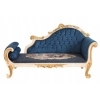 Niebieska Pałacowa Sofa Kanapa - Leżanka Szezlong - Styl Barok z Obrazkiem