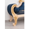 Niebieska Pałacowa Sofa Kanapa - Leżanka Szezlong - Styl Barok z Obrazkiem
