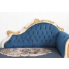 Niebieska Pałacowa Sofa Kanapa - Leżanka Szezlong - Styl Barok z Obrazkiem