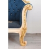 Niebieska Pałacowa Sofa Kanapa - Leżanka Szezlong - Styl Barok z Obrazkiem