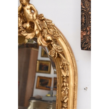 Lustro Długie Wąskie - Secesja Złote - 192 x 61 cm Kryształowe Anioły