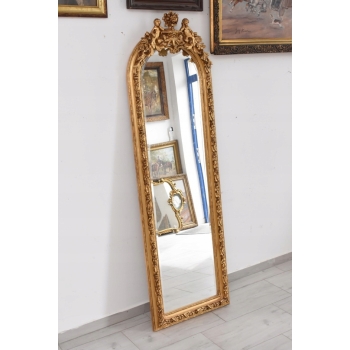 Lustro Długie Wąskie - Secesja Złote - 192 x 61 cm Kryształowe Anioły