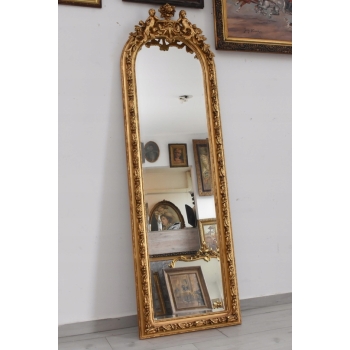 Lustro Długie Wąskie - Secesja Złote - 192 x 61 cm Kryształowe Anioły