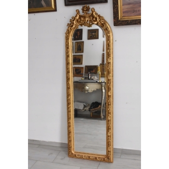 Lustro Długie Wąskie - Secesja Złote - 192 x 61 cm Kryształowe Anioły