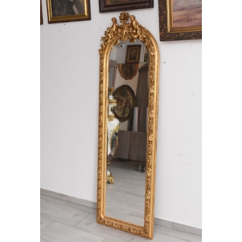 Lustro Długie Wąskie - Secesja Złote - 192 x 61 cm Kryształowe Anioły