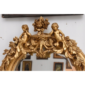 Lustro Długie Wąskie - Secesja Złote - 192 x 61 cm Kryształowe Anioły