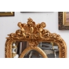 Złote Herbowe Lustro - Amory Anioły - Owal 182 x 101 cm - Francja Unikat