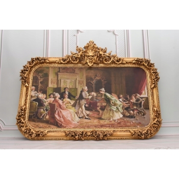 Obraz Francuski - Bal Arystokracja - 103 x 142 cm - Secesyjna Zdobiona Rama