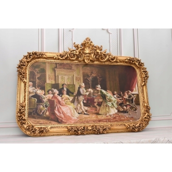 Obraz Francuski - Bal Arystokracja - 103 x 142 cm - Secesyjna Zdobiona Rama
