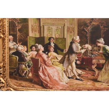 Obraz Francuski - Bal Arystokracja - 103 x 142 cm - Secesyjna Zdobiona Rama