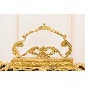 Królewska Szkatuła z Brązu Złoconego - Porcelana + Brąz - Muzealna Unikat