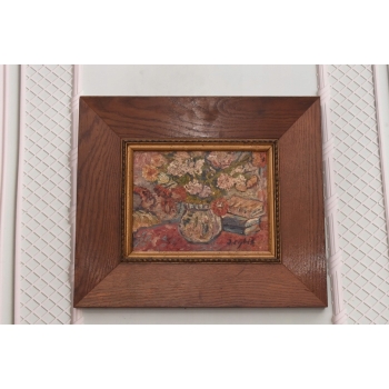 Jan Cybis - Kwiaty w Wazonie - Obraz Olejny Na Desce - Dekoracja