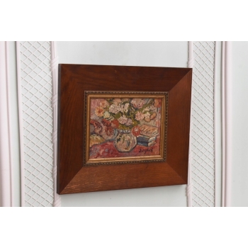 Jan Cybis - Kwiaty w Wazonie - Obraz Olejny Na Desce - Dekoracja