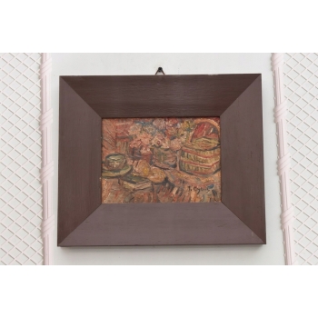 Jan Cybis - Martwa Natura - Kwiaty - Obraz Olejny Na Desce - Dekoracja