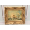 Żaglówki Na Wzburzonym Morzu - Marynistyczny Obraz Olejny Statki Złota Rama