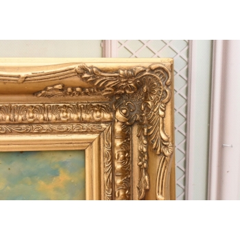 Żaglówki Na Wzburzonym Morzu - Marynistyczny Obraz Olejny Statki Złota Rama