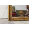 Złote Lustro Długie Wąskie Secesja Złote 169 x 79 cm Kryształowe Drewniane