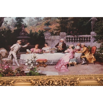 Obraz Francuski - Wieczerza Arystokracja - 103 x 142 cm - Secesyjna Rama