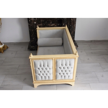 Glamour Legowisko Dla Psa - Kanapa Sofa Dla Zwierząt - Styl Barok Drewno