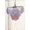 Włoski Żyrandol Murano - Różowe Fioletowe Muszle - Lampa Wisząca Do Salonu