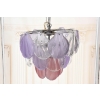Włoski Żyrandol Murano - Różowe Fioletowe Muszle - Lampa Wisząca Do Salonu