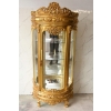 Złota Barokowa Witryna - Gablotka Serwantka Regał - Gięte Szkło - Salon