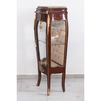 Wspaniała Francuska Witryna Ludwik - Gablota Komoda Ekspozytor - Marmur