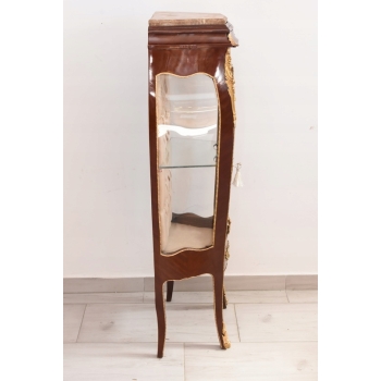 Wspaniała Francuska Witryna Ludwik - Gablota Komoda Ekspozytor - Marmur