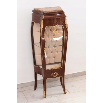 Wspaniała Francuska Witryna Ludwik - Gablota Komoda Ekspozytor - Marmur