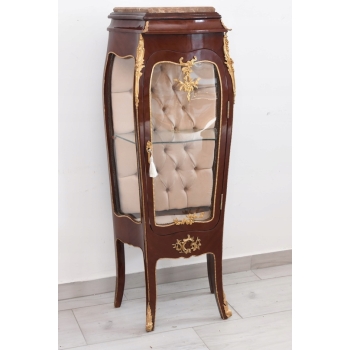 Wspaniała Francuska Witryna Ludwik - Gablota Komoda Ekspozytor - Marmur