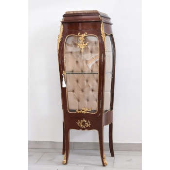 Wspaniała Francuska Witryna Ludwik - Gablota Komoda Ekspozytor - Marmur